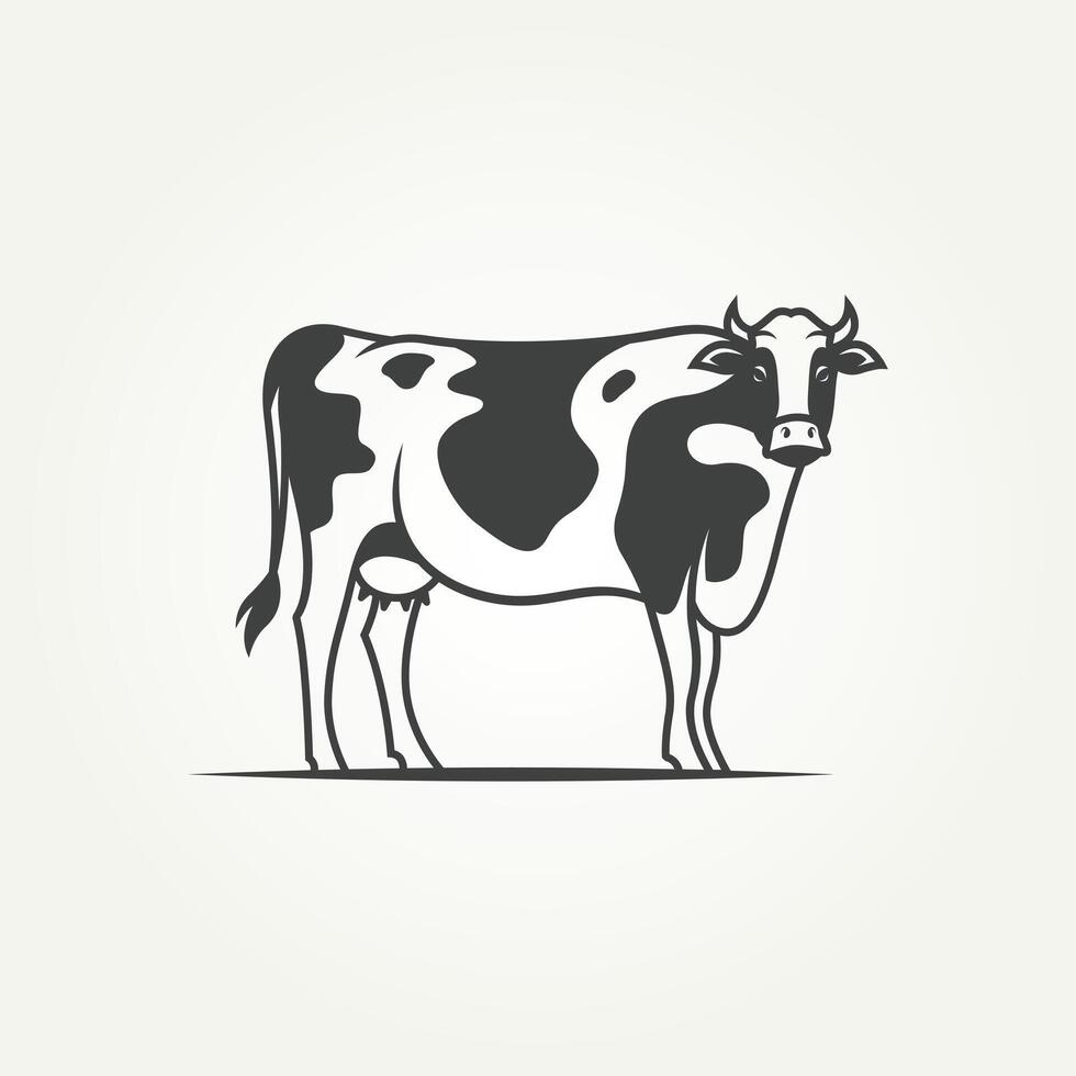 aislado ganado granja vaca icono logo modelo vector ilustración diseño. granja, Fresco leche, carne de vaca logo concepto