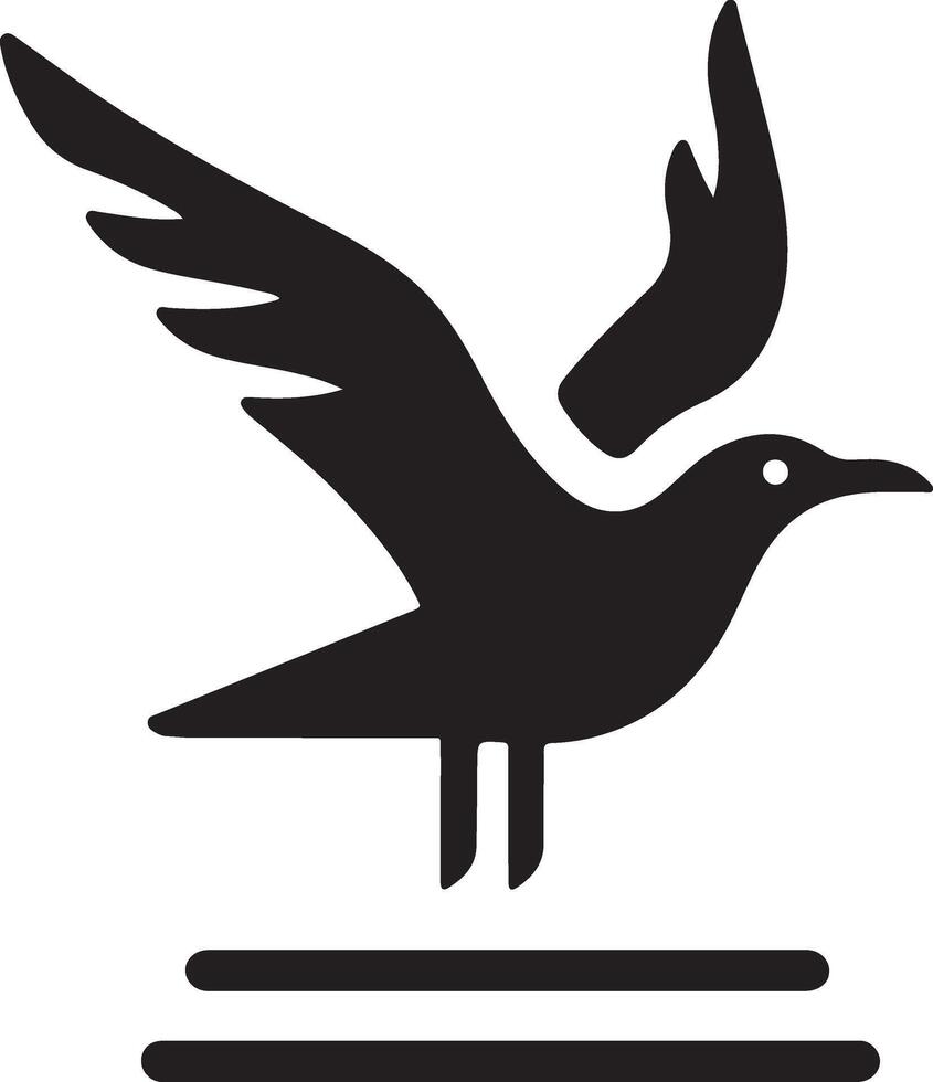 minimal Seagull vector icon, flat symbol, black color silhouette, white background 26