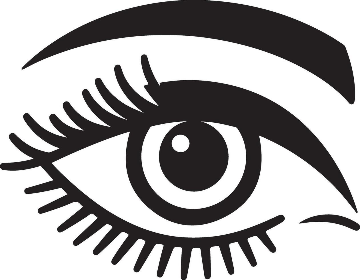 minimal Eye care logo vector icon, flat symbol, black color silhouette, white background 5