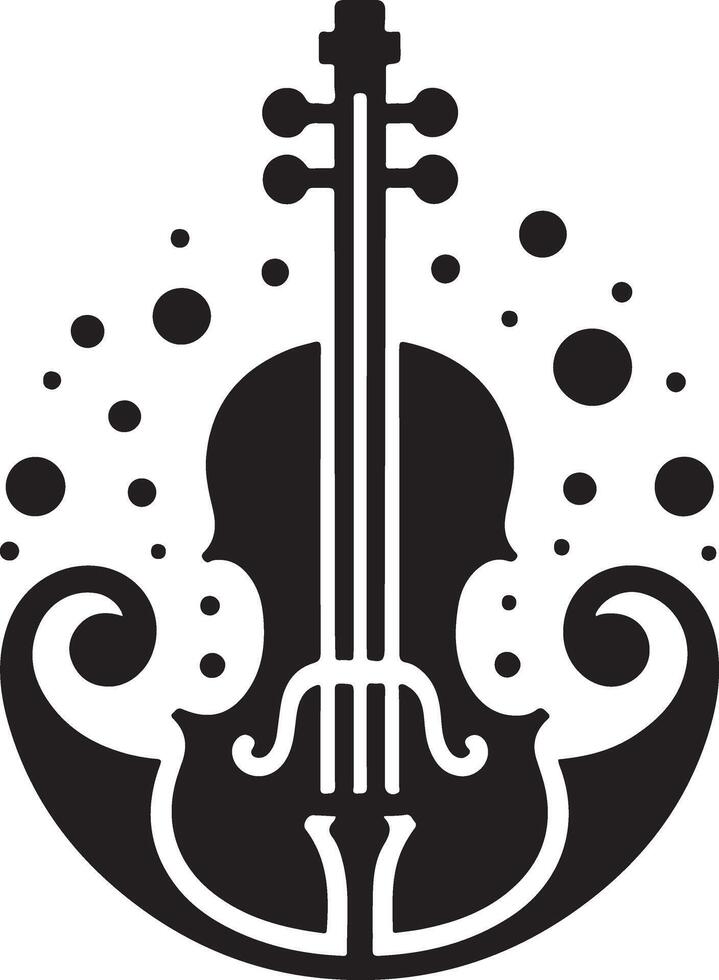 Violin vector art icon, clipart, symbol, silhouette 9