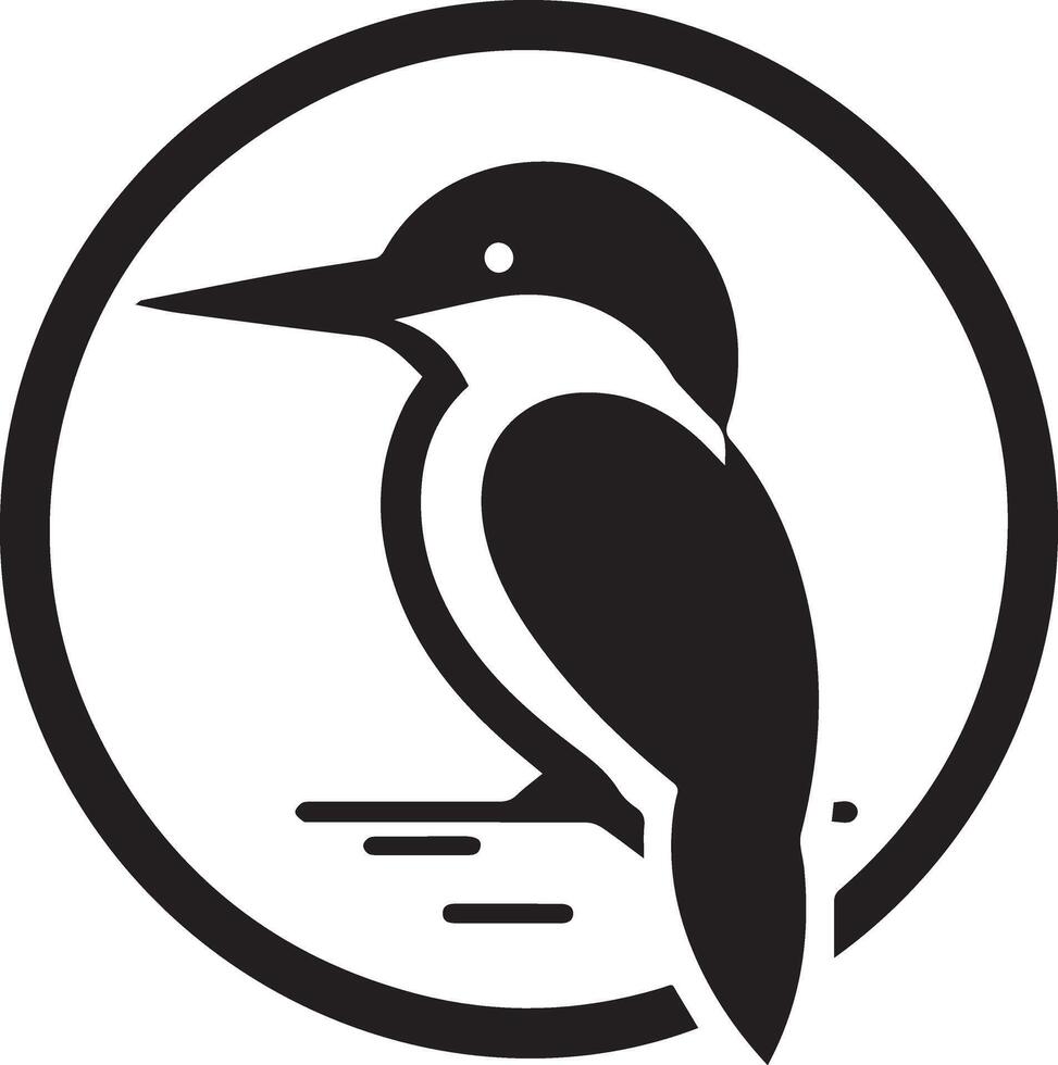 Kingfisher bird vector art icon, clipart, symbol, black color silhouette, white background 32