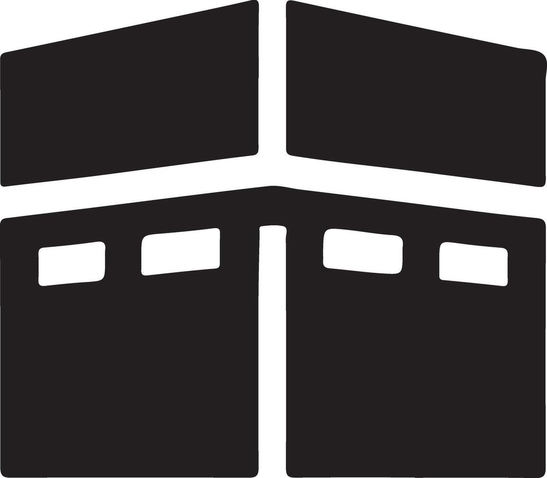 minimal Kaaba logo design vector icon, flat symbol silhouette 17