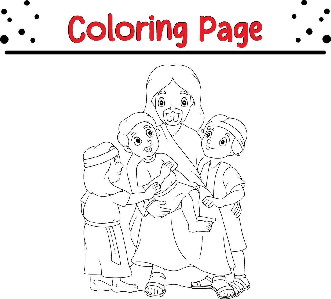 happy Family coloring page for kids vector