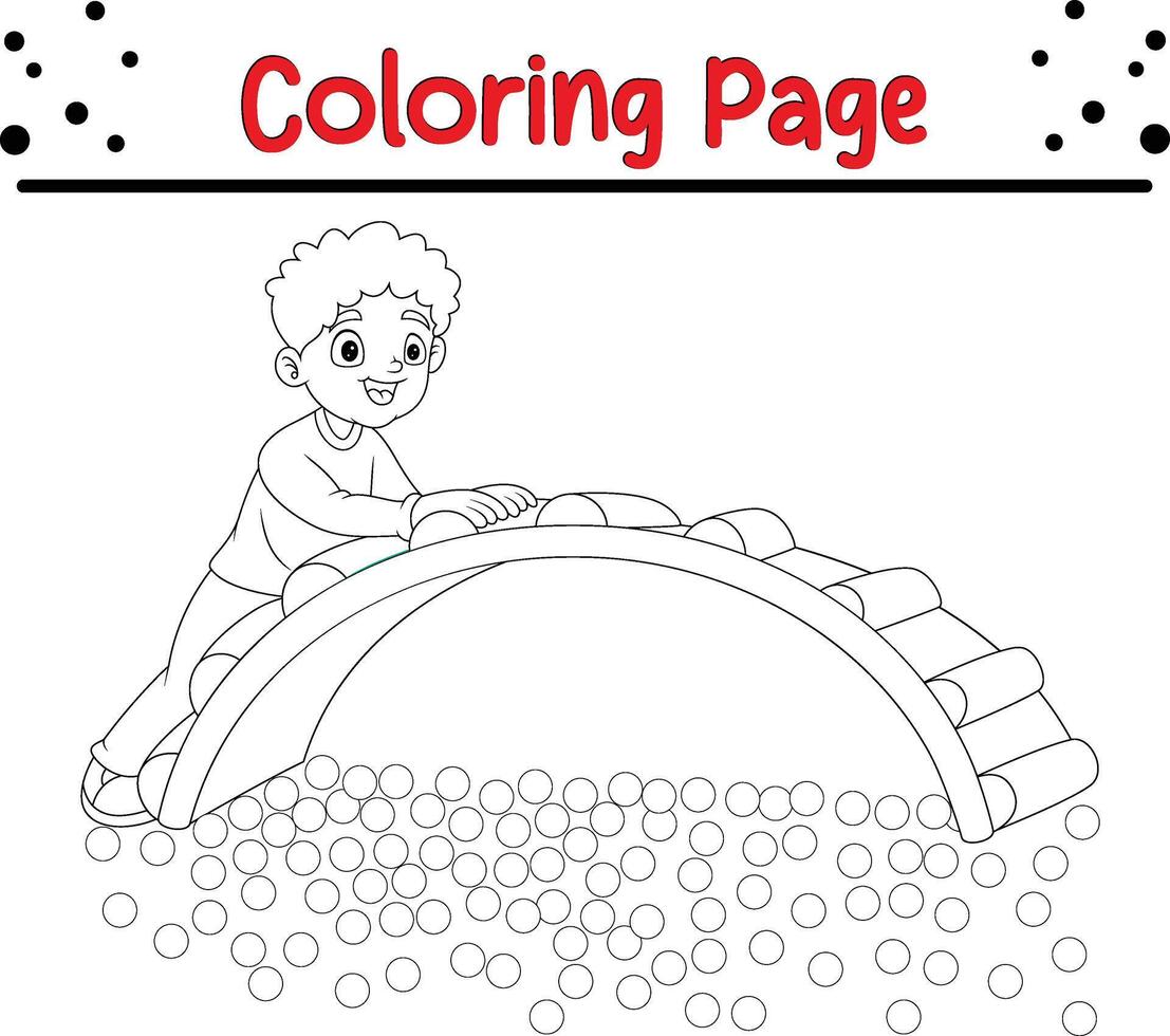 children having fun playground coloring page vector