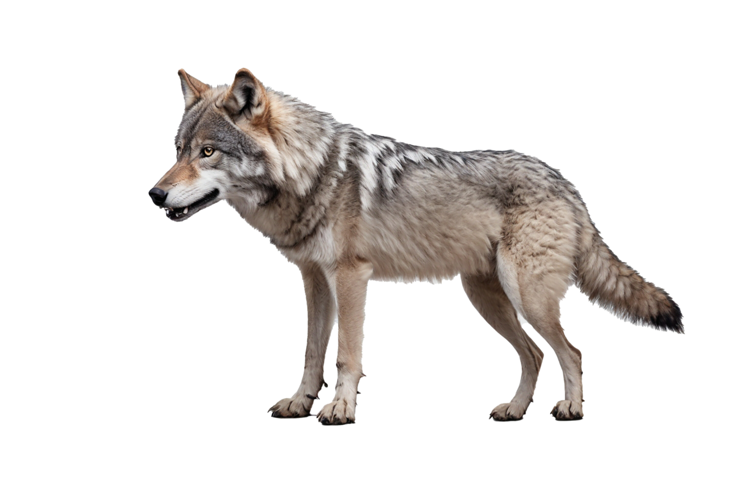 AI generated Gray wolf isolated on transparent background png