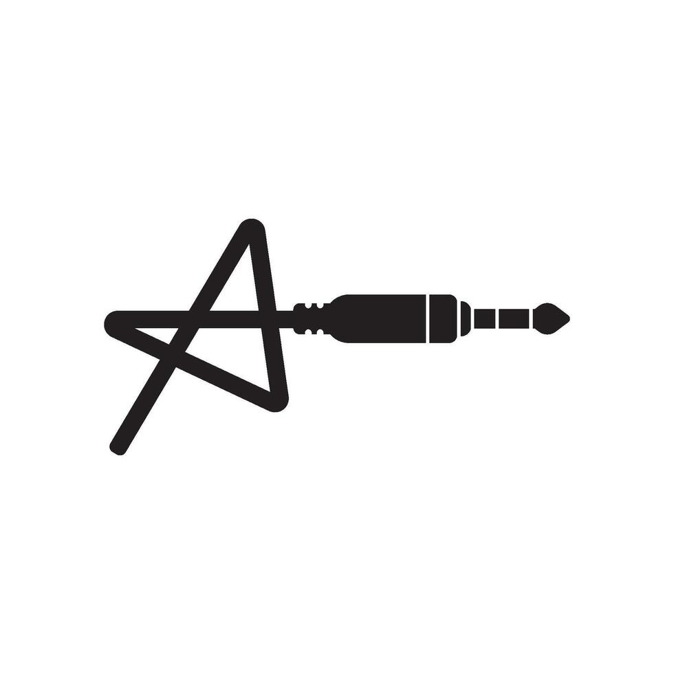 Audio Cable Icon, Plug Wire Vector Art Illustration