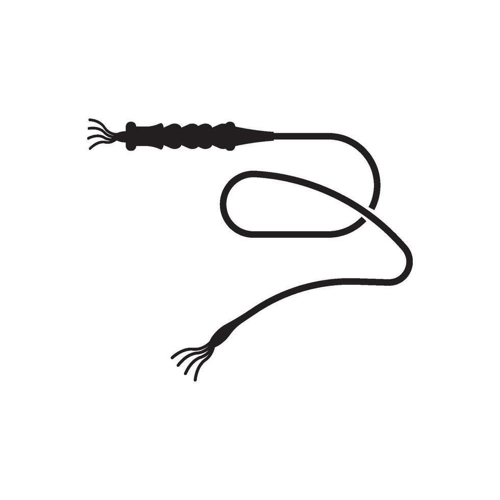 Whip Icon, Riding Whip Icon Vector Art Illustration