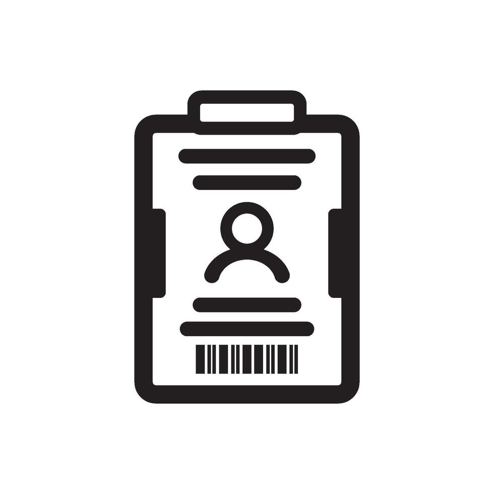 identidad tarjeta, un documento icono, vector ilustración