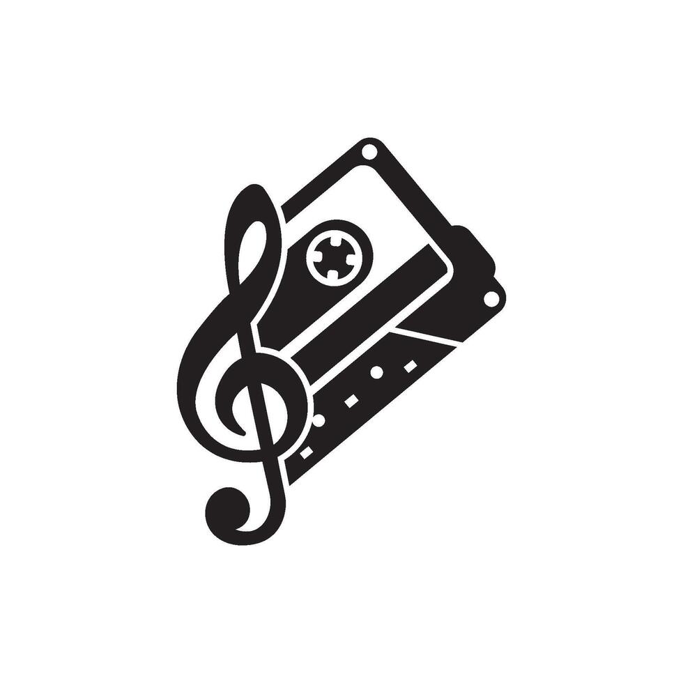 tape cassette icon logo vector design template
