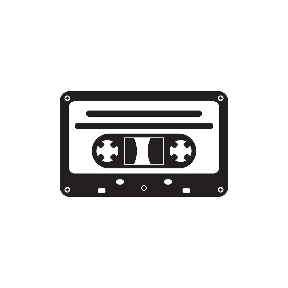 tape cassette icon logo vector design template
