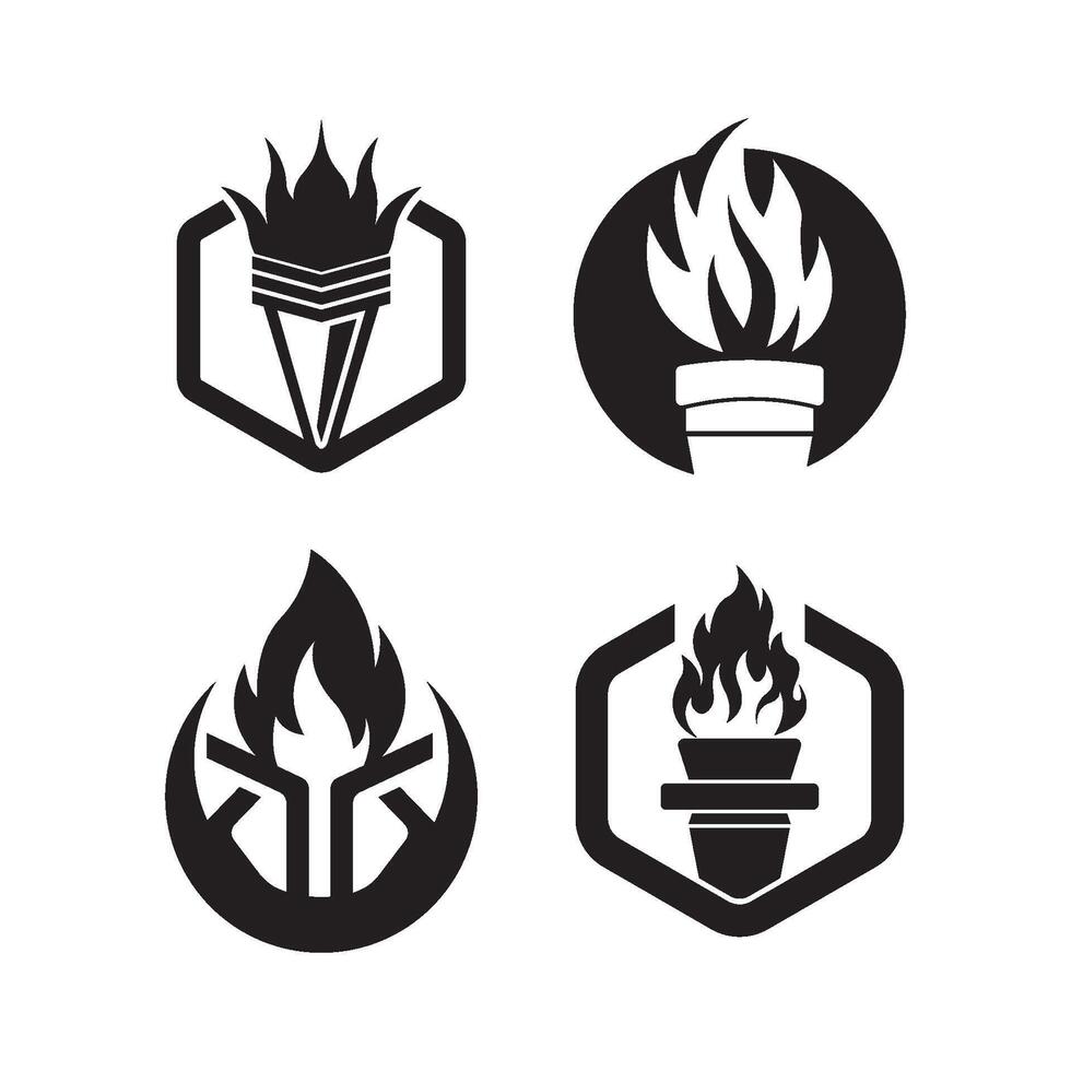 Torch symbol logo icon, vector illustration design