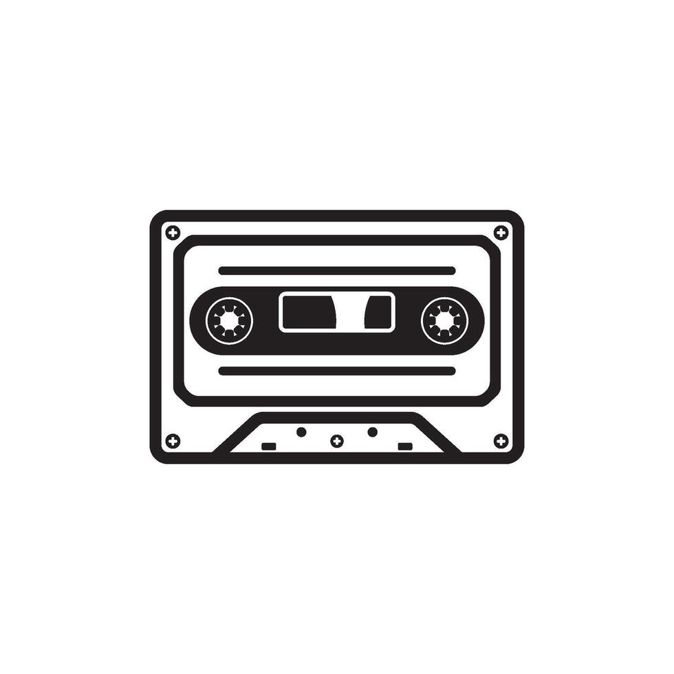 tape cassette icon logo vector design template