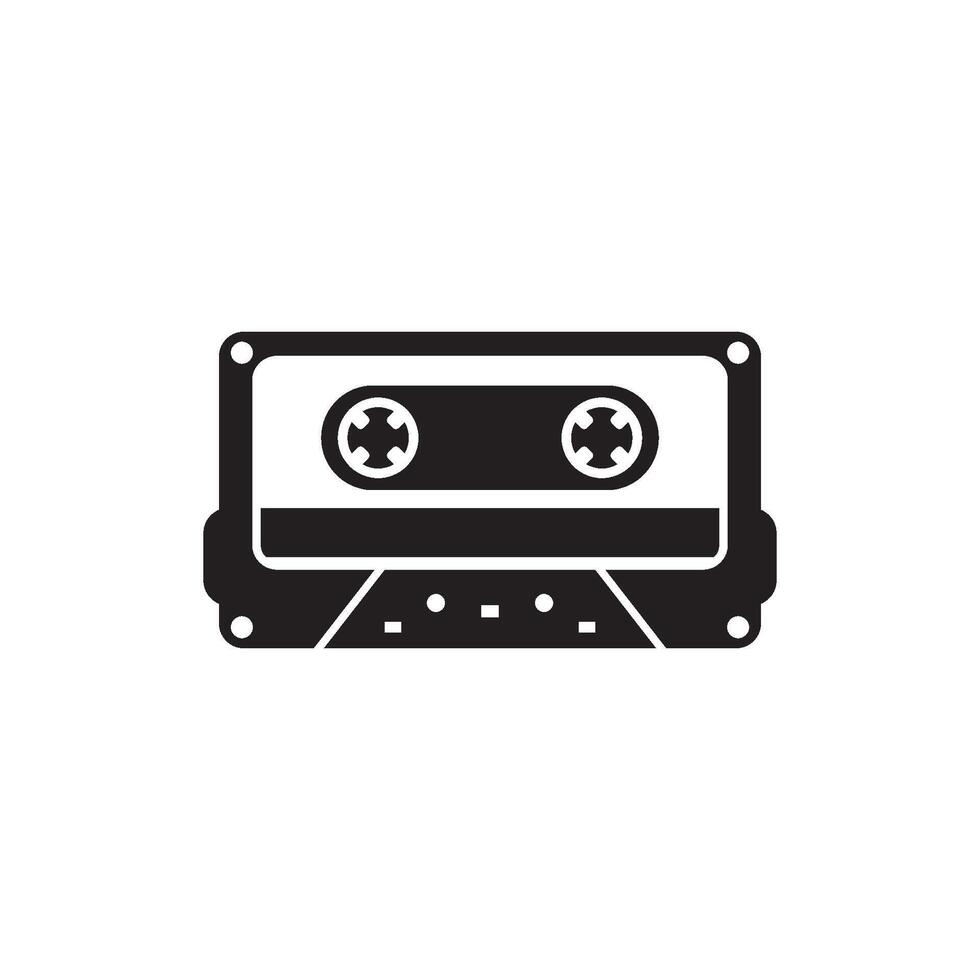 tape cassette icon logo vector design template