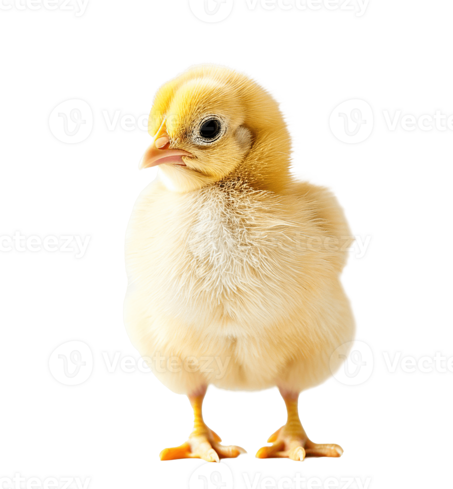 AI generated Cute fluffy yellow baby chick PNG cutout isolated on transparent background, graphic resource