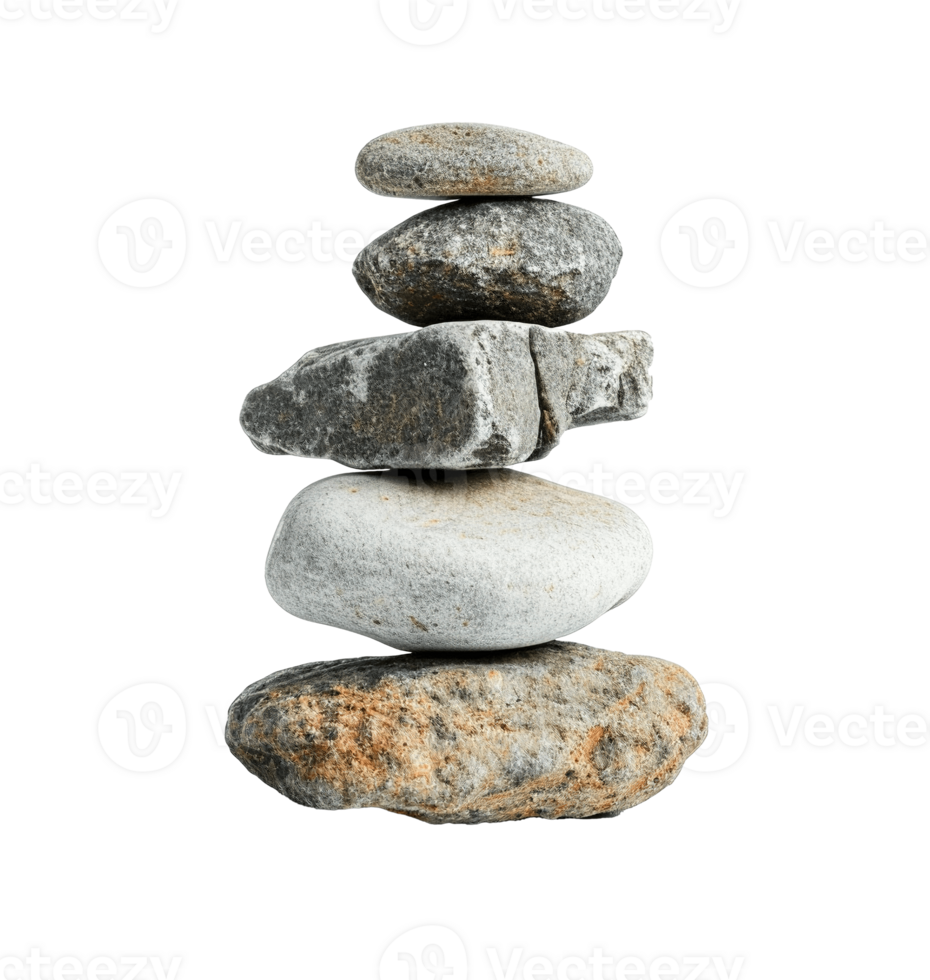 ai gerado Rocha pilha monte de pedras caminhada rota marca png Cortar fora isolado em transparente fundo, gráfico recurso. símbolo do paz, calma, e meditação
