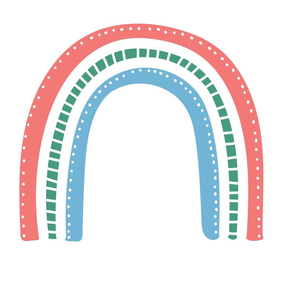 Cute rainbow clipart. Children's illustration. vector