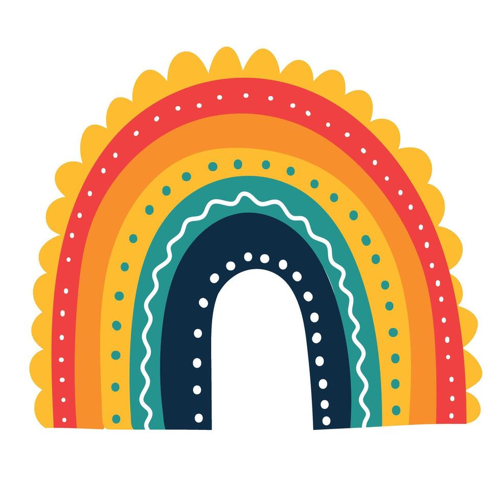 Cute rainbow clipart. Children's illustration. vector