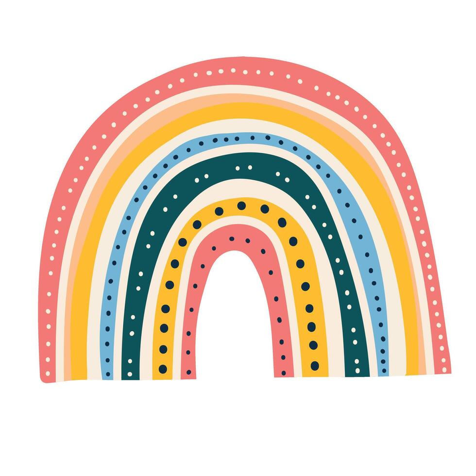 Cute rainbow clipart. Children's illustration. vector