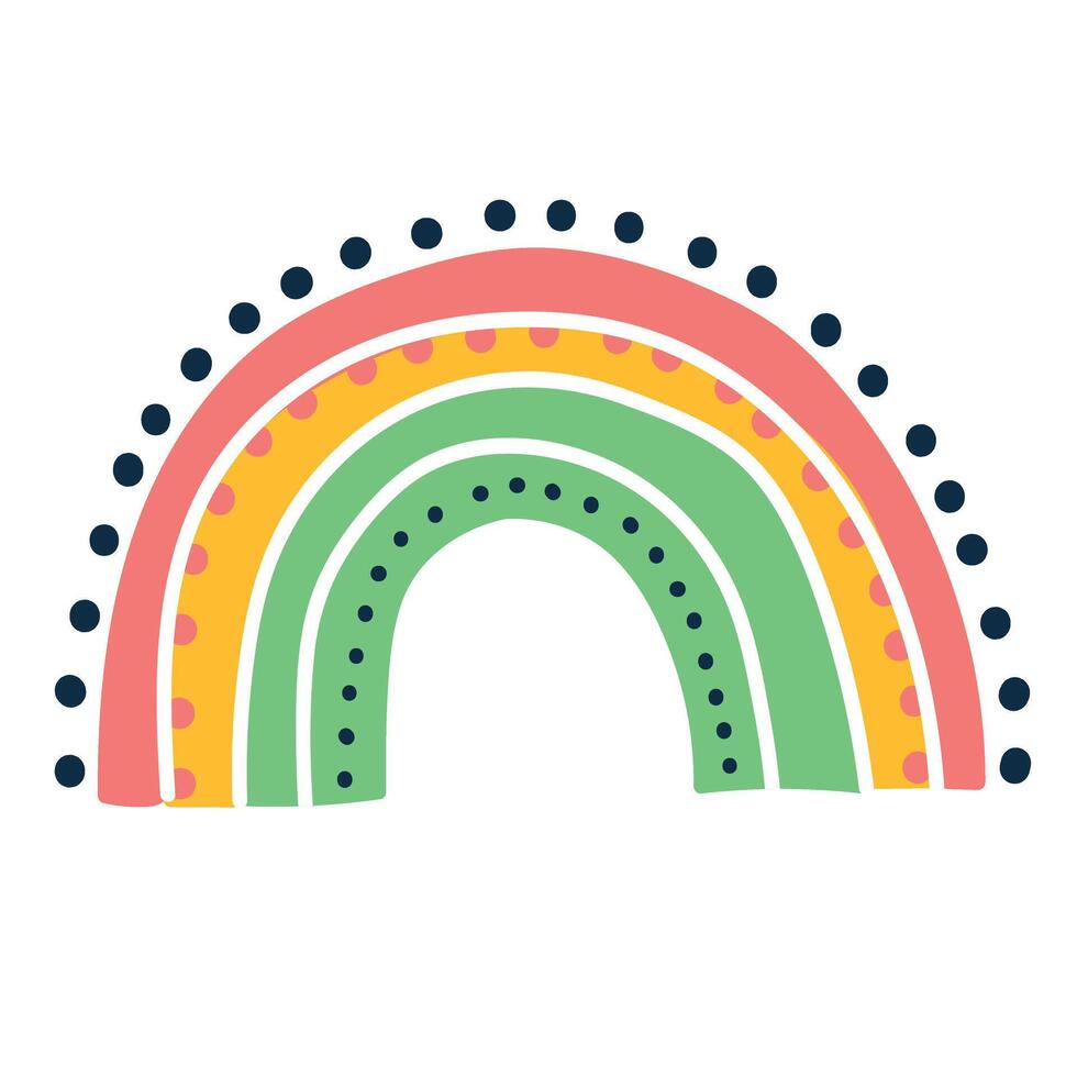 Cute rainbow clipart. Children's illustration. vector