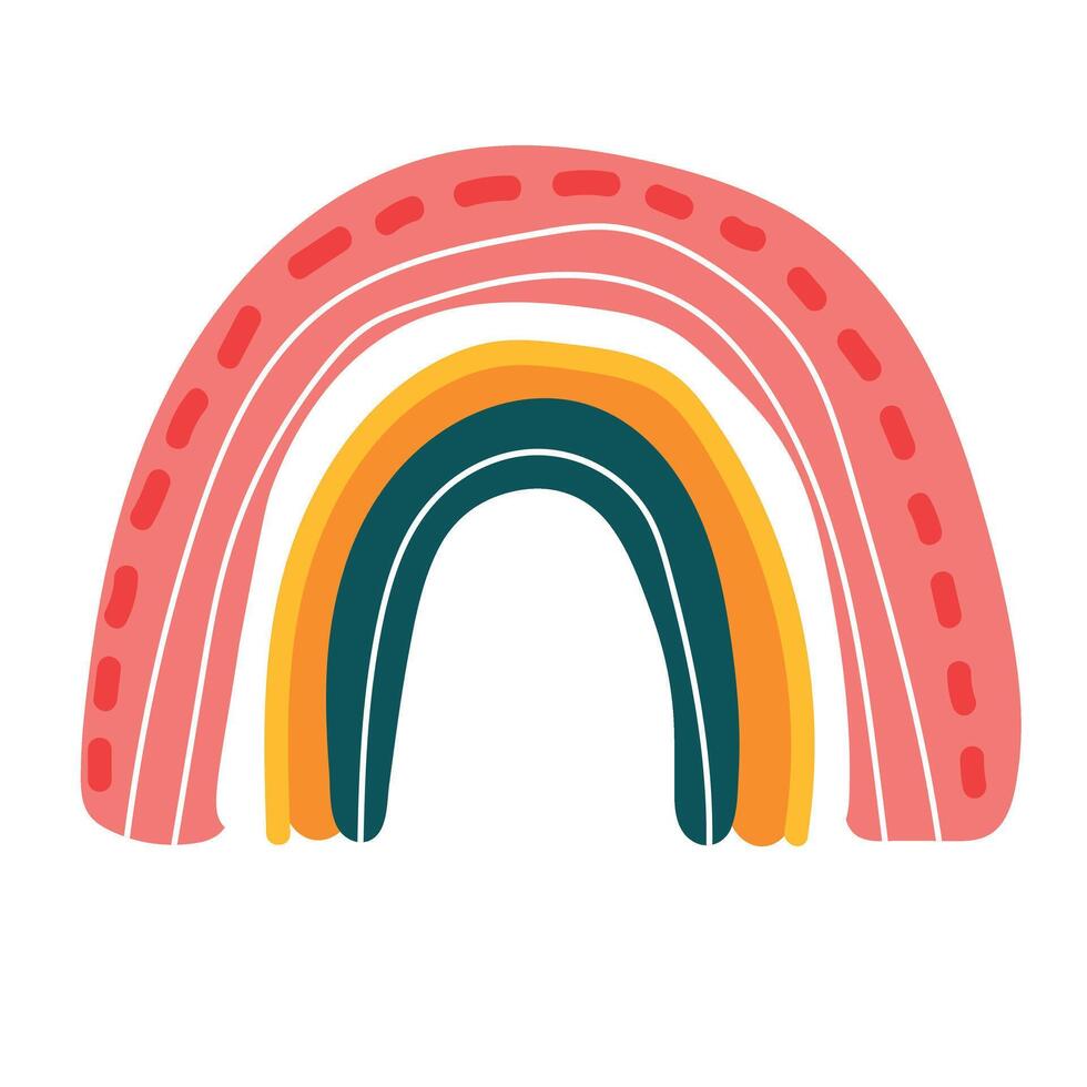Cute rainbow clipart. Children's illustration. vector