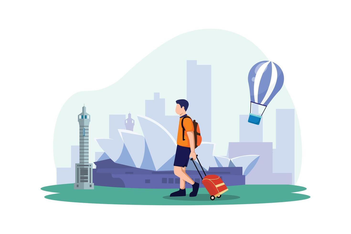 Vacation Traveler Flat Design Illustration vector