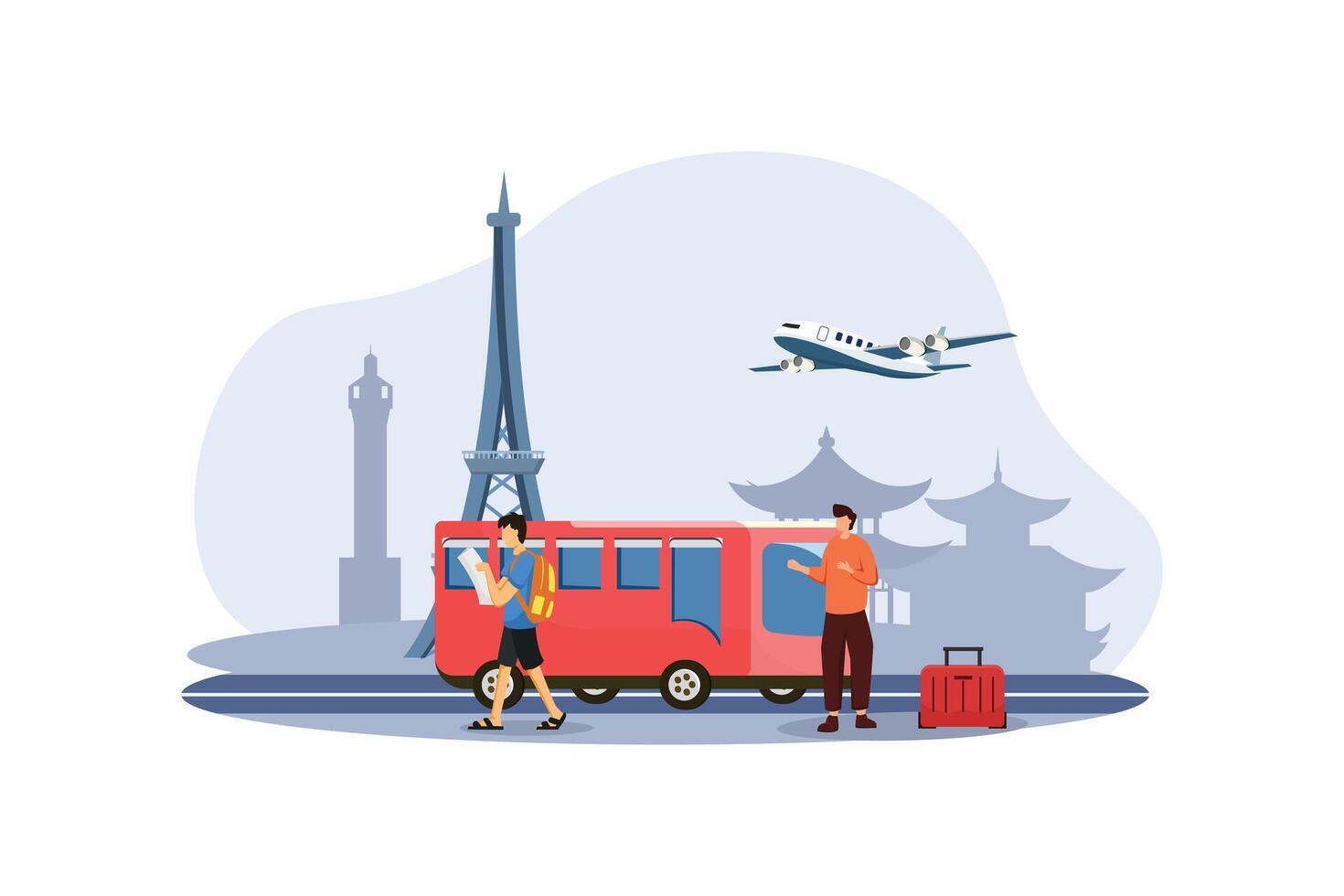 Vacation Traveler Flat Design Illustration vector