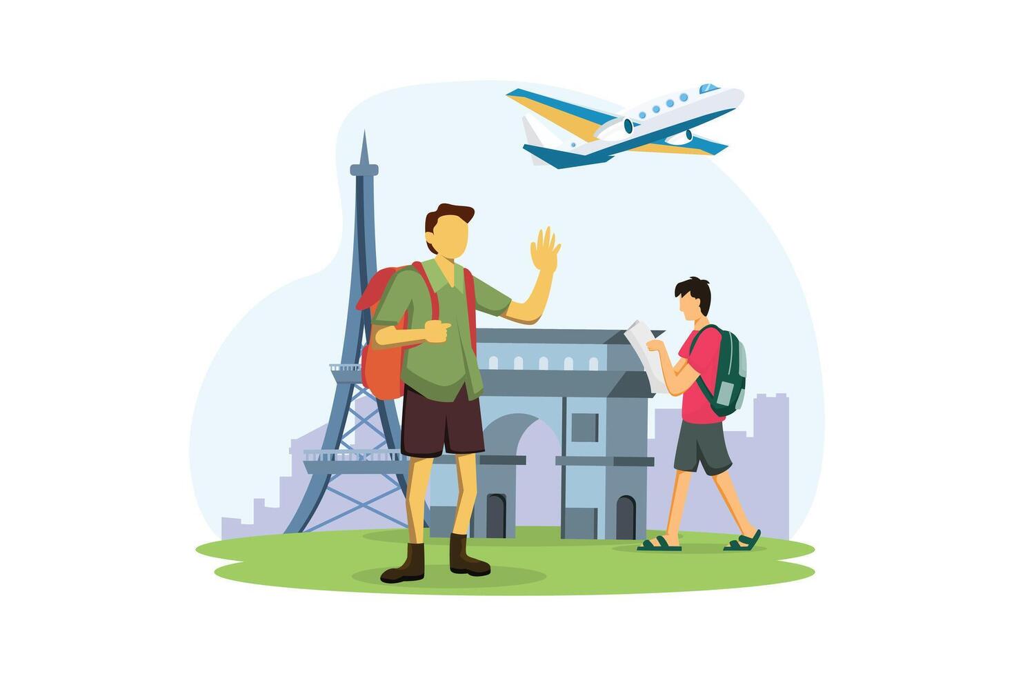 Vacation Traveler Flat Design Illustration vector