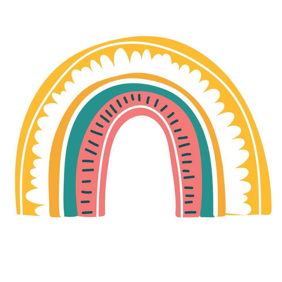 Cute rainbow clipart. Children's illustration. vector