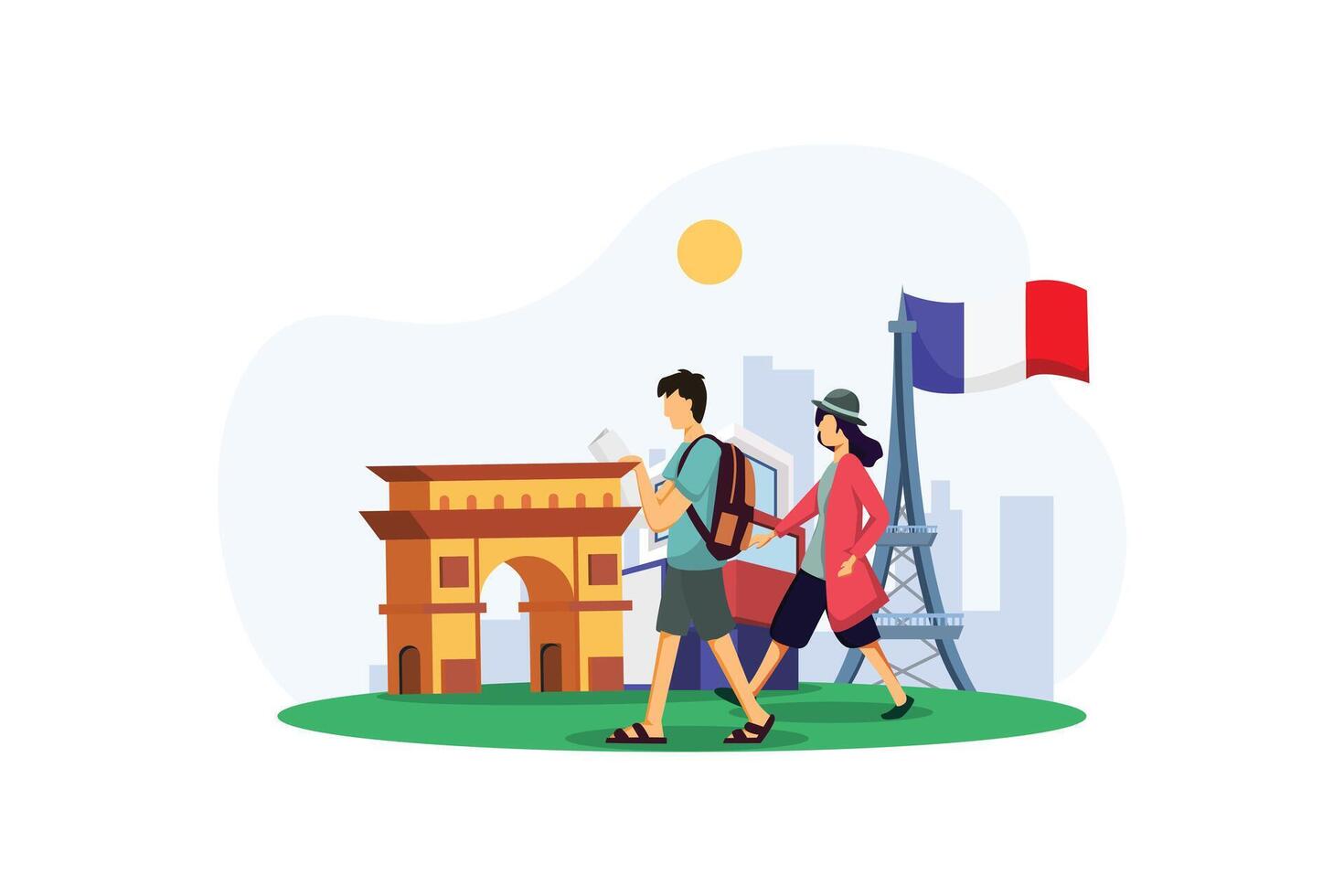 Vacation Traveler Flat Design Illustration vector