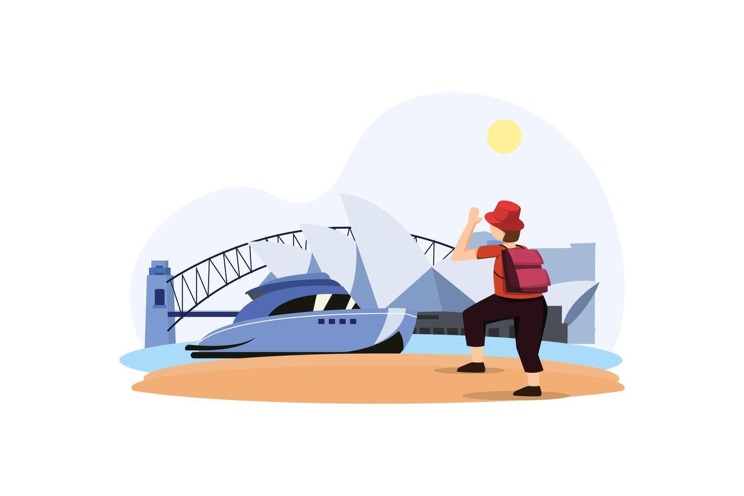 Vacation Traveler Flat Design Illustration vector