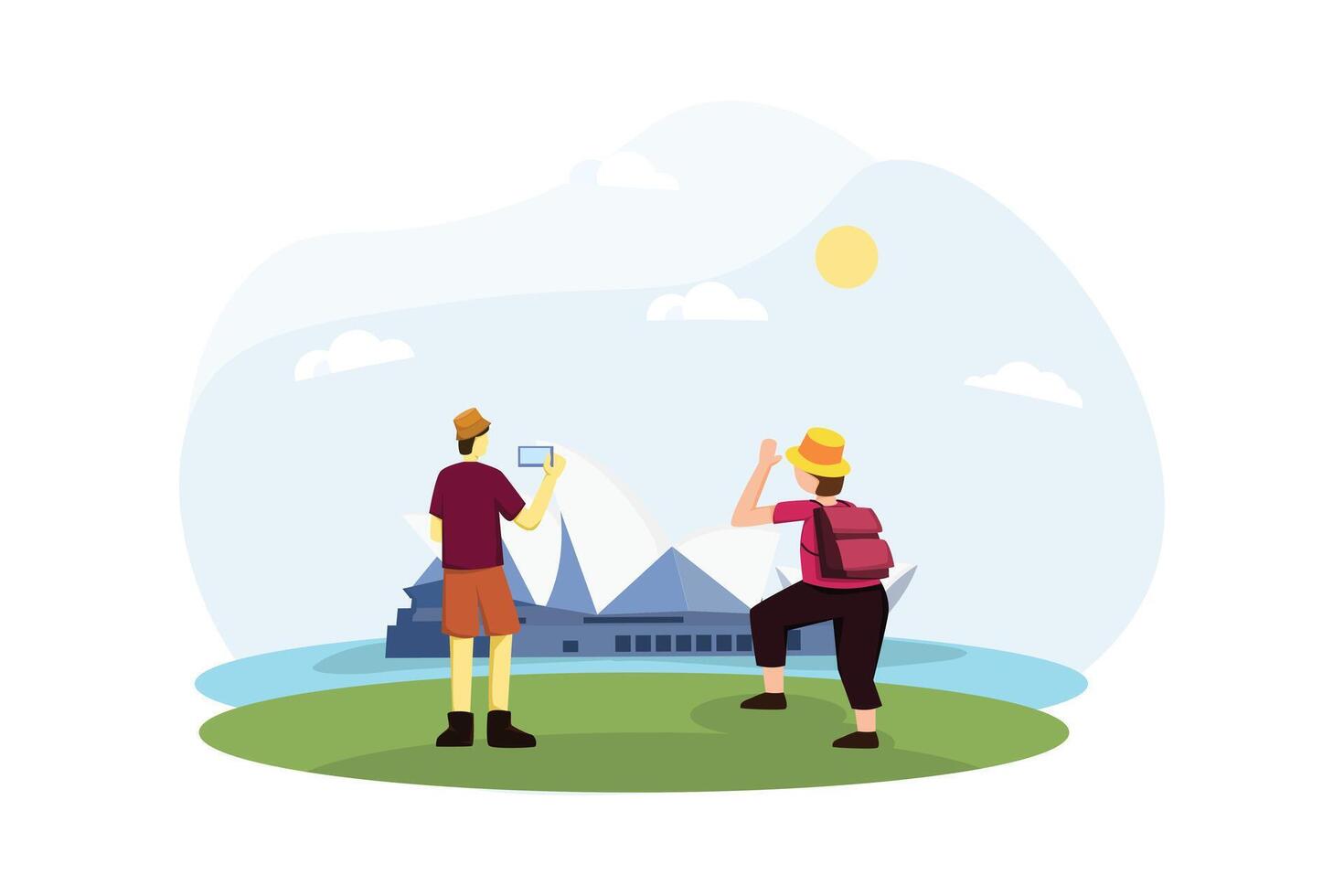 Vacation Traveler Flat Design Illustration vector