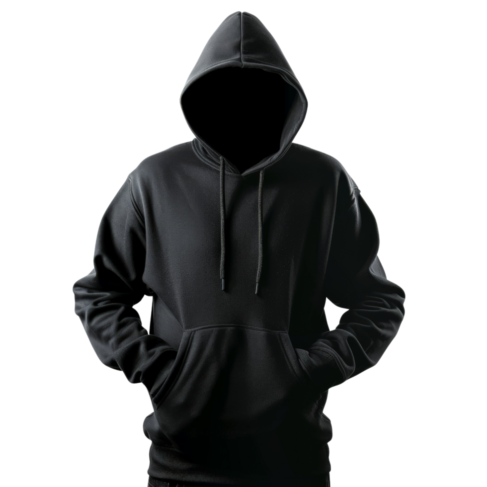 AI generated Anonymous Figure in Black Hoodie isolated on transparency background. png