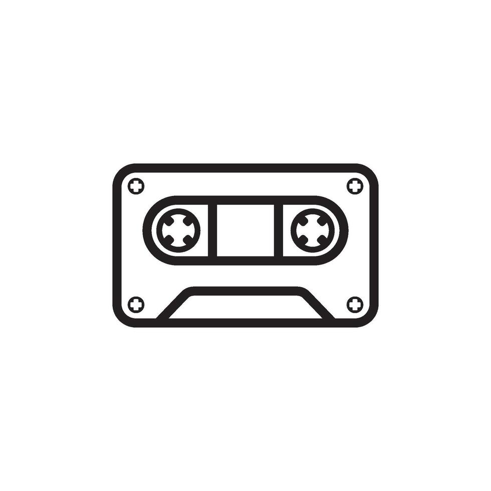 tape cassette icon logo vector design template