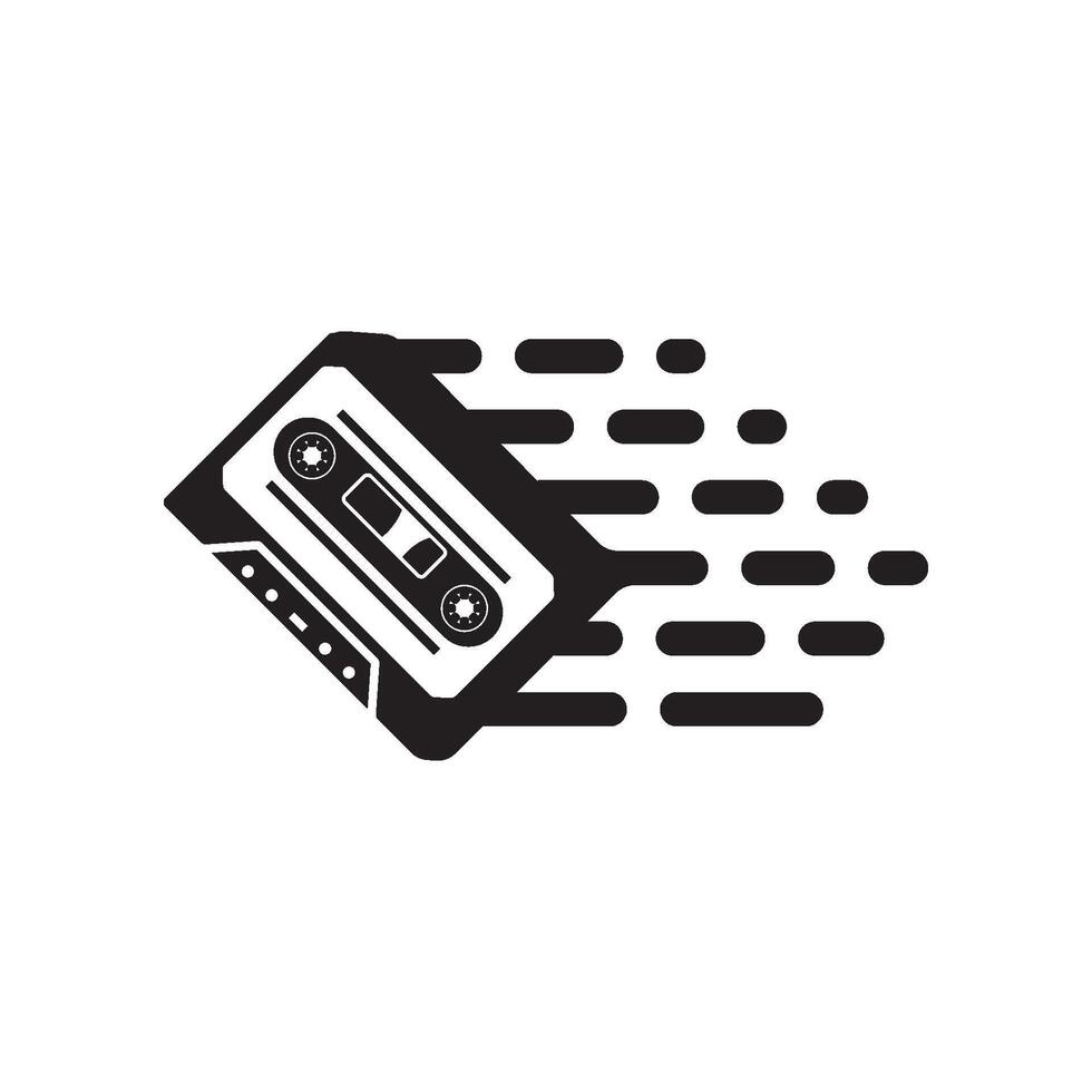 tape cassette icon logo vector design template