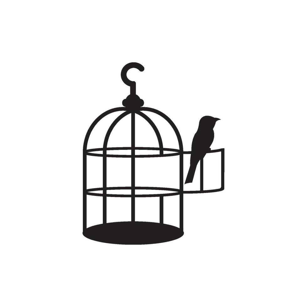 pájaro jaula símbolo logo icono, vector ilustración diseño