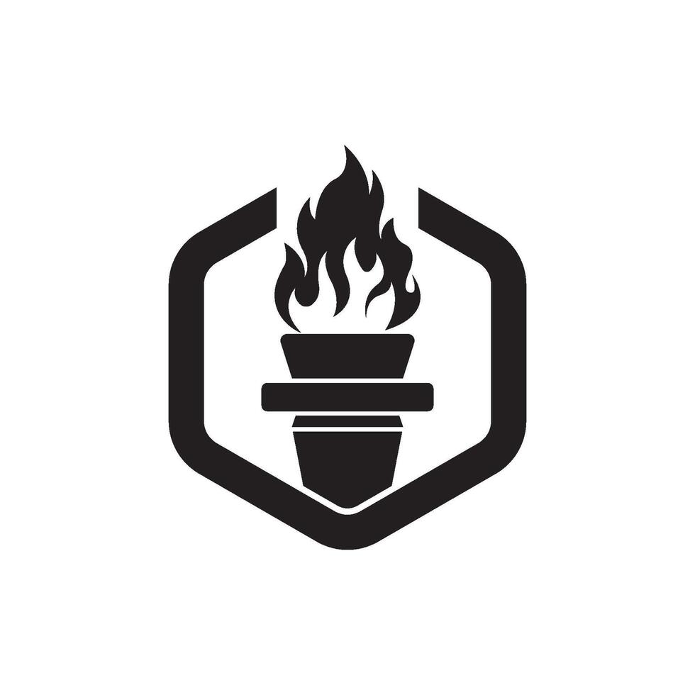 Torch symbol logo icon, vector illustration design