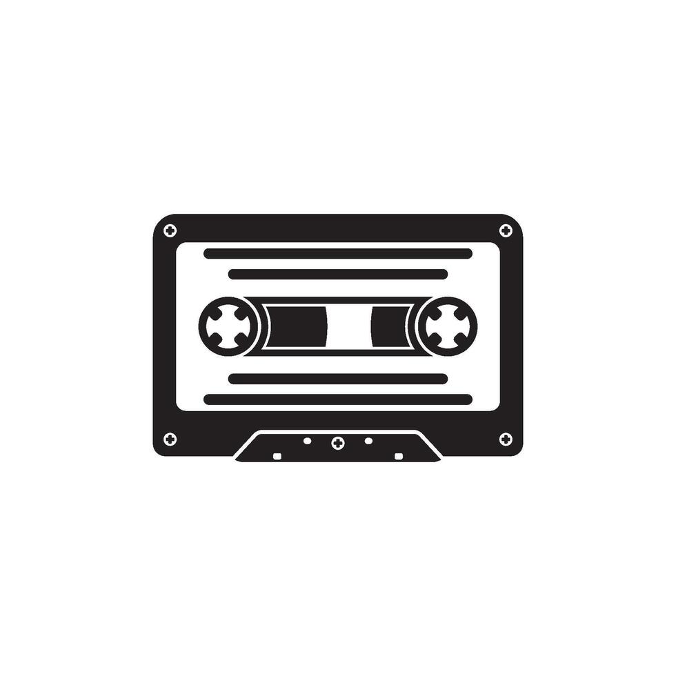 tape cassette icon logo vector design template