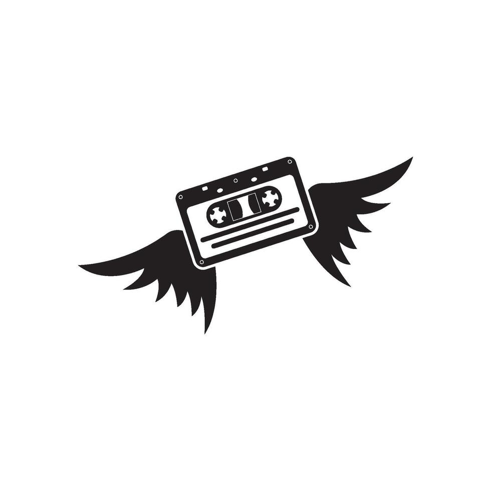 tape cassette icon logo vector design template