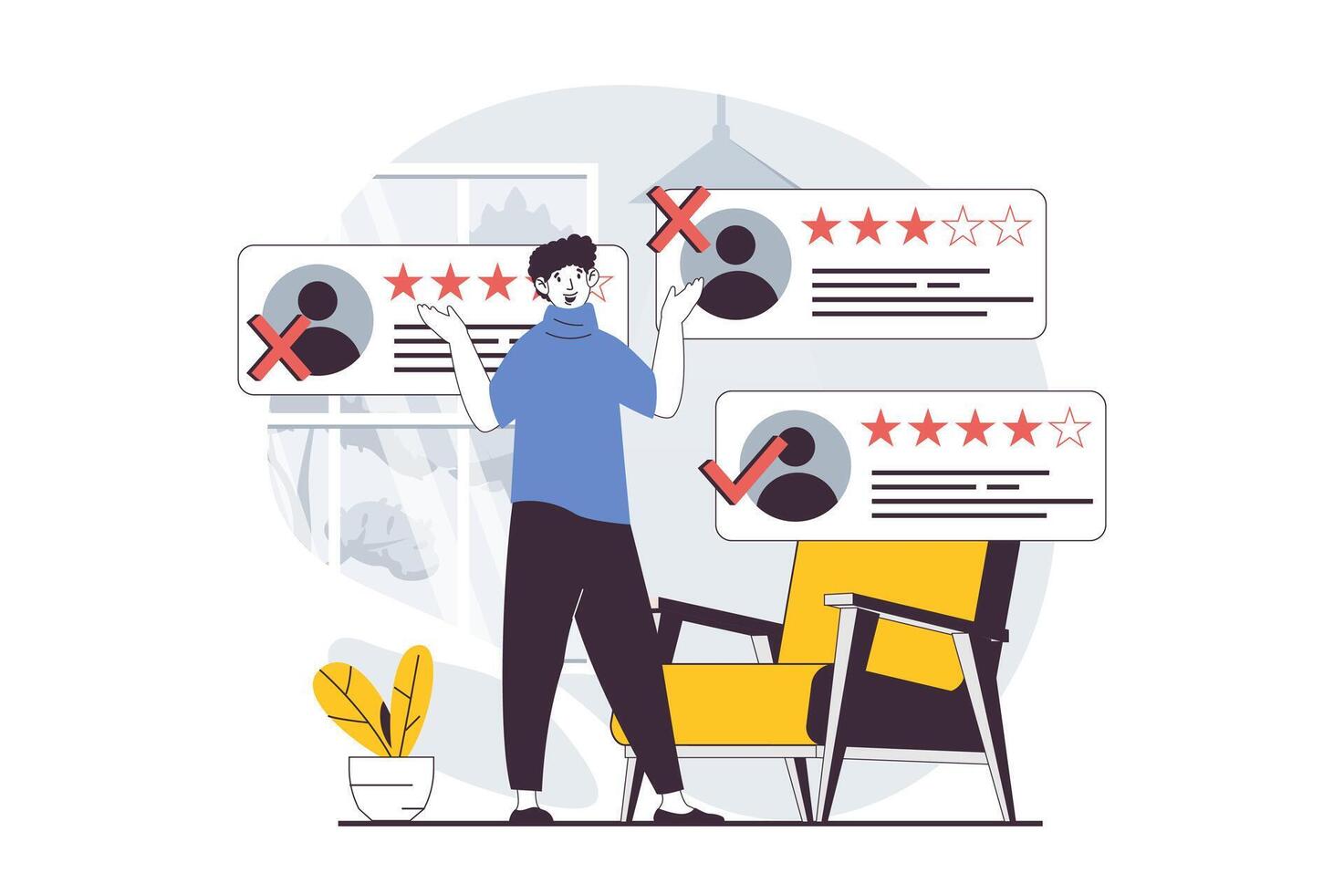 E-payment concept with people scene in flat design for web. Man pays for purchases with secure qr code using mobile pay service. Vector illustration for social media banner, marketing material.