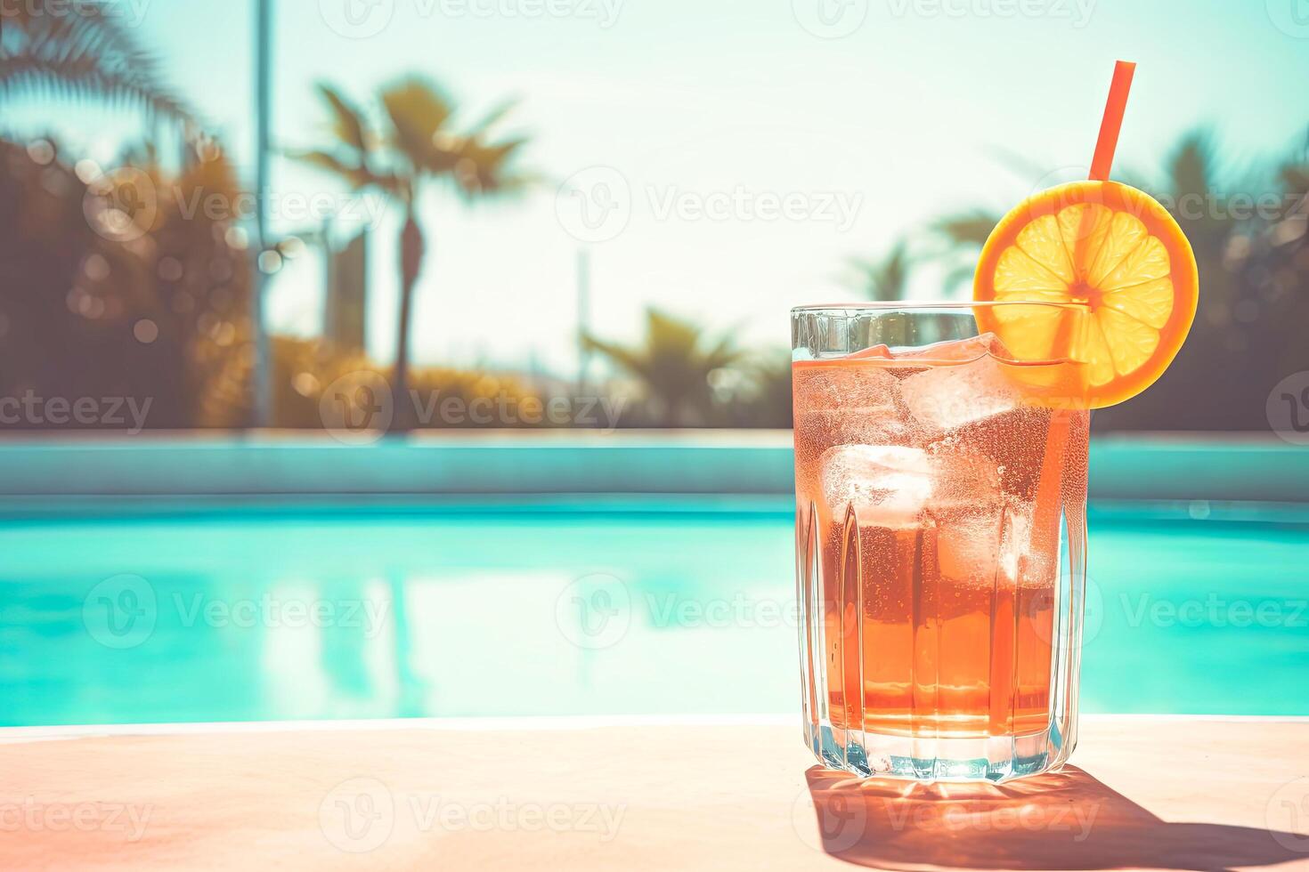 AI generated Drinks by the Poolside photo