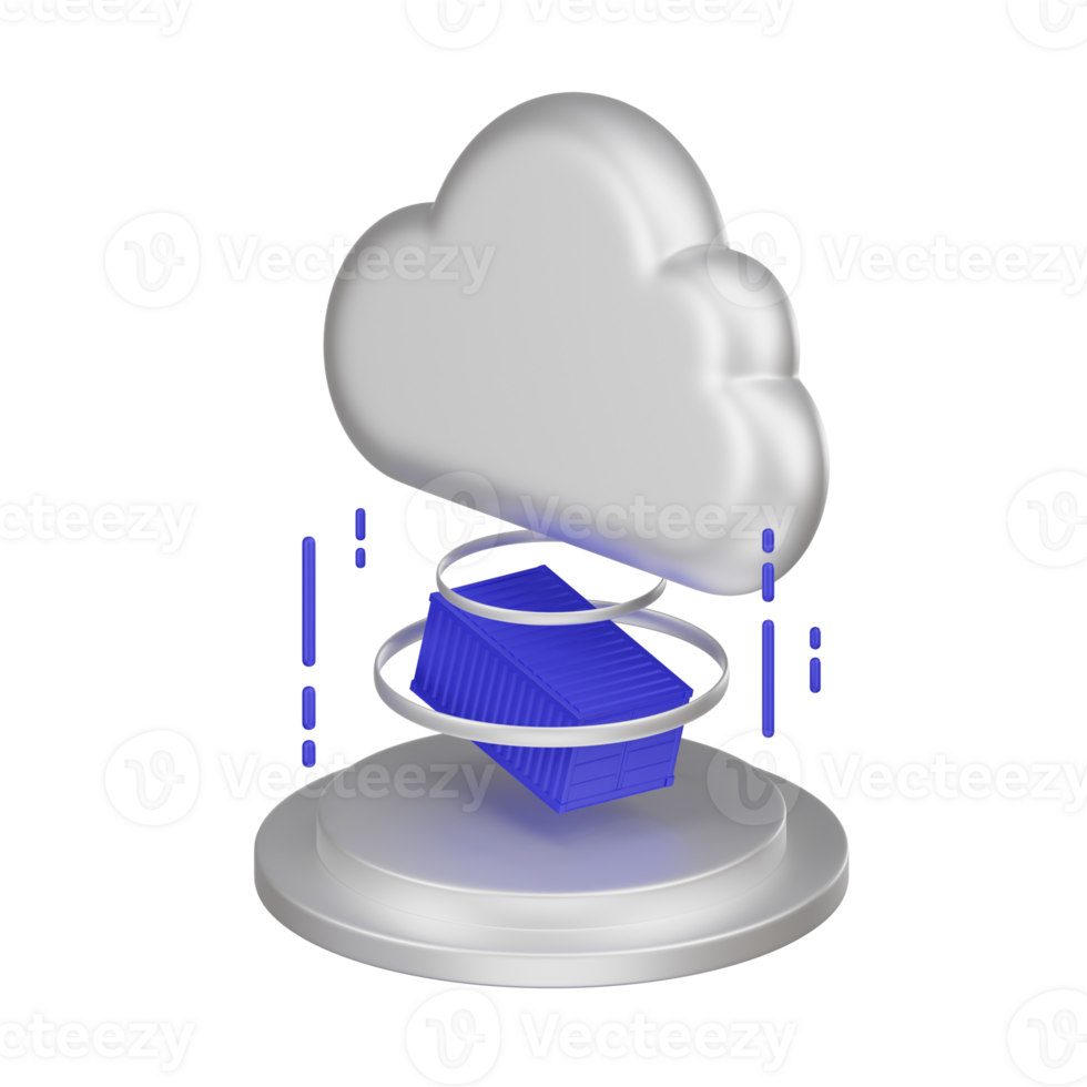 Container as a Service 3d Icon png