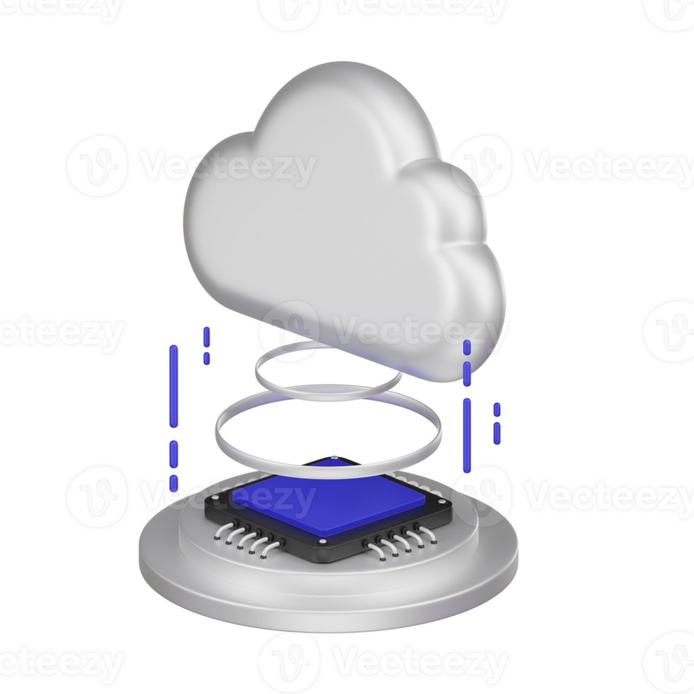 Cloud Computing Service 3d Icon png