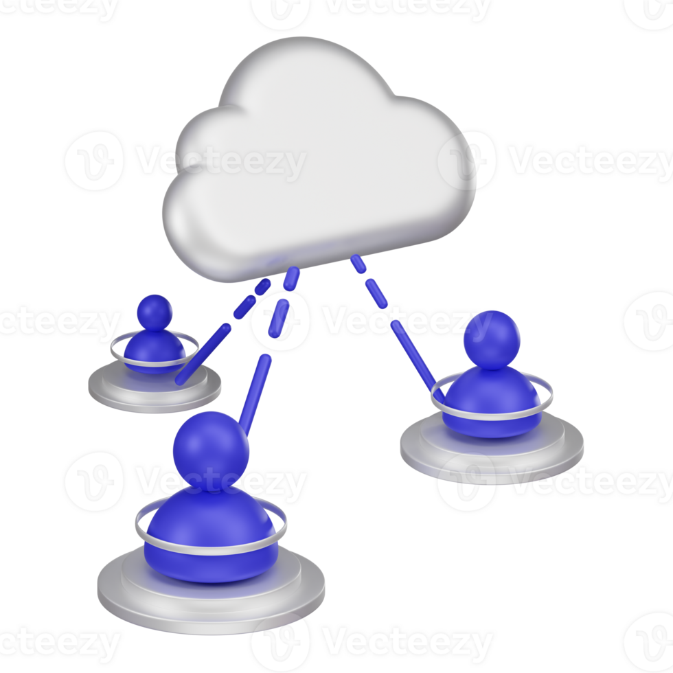 Access Control on Cloud 3d Icon png