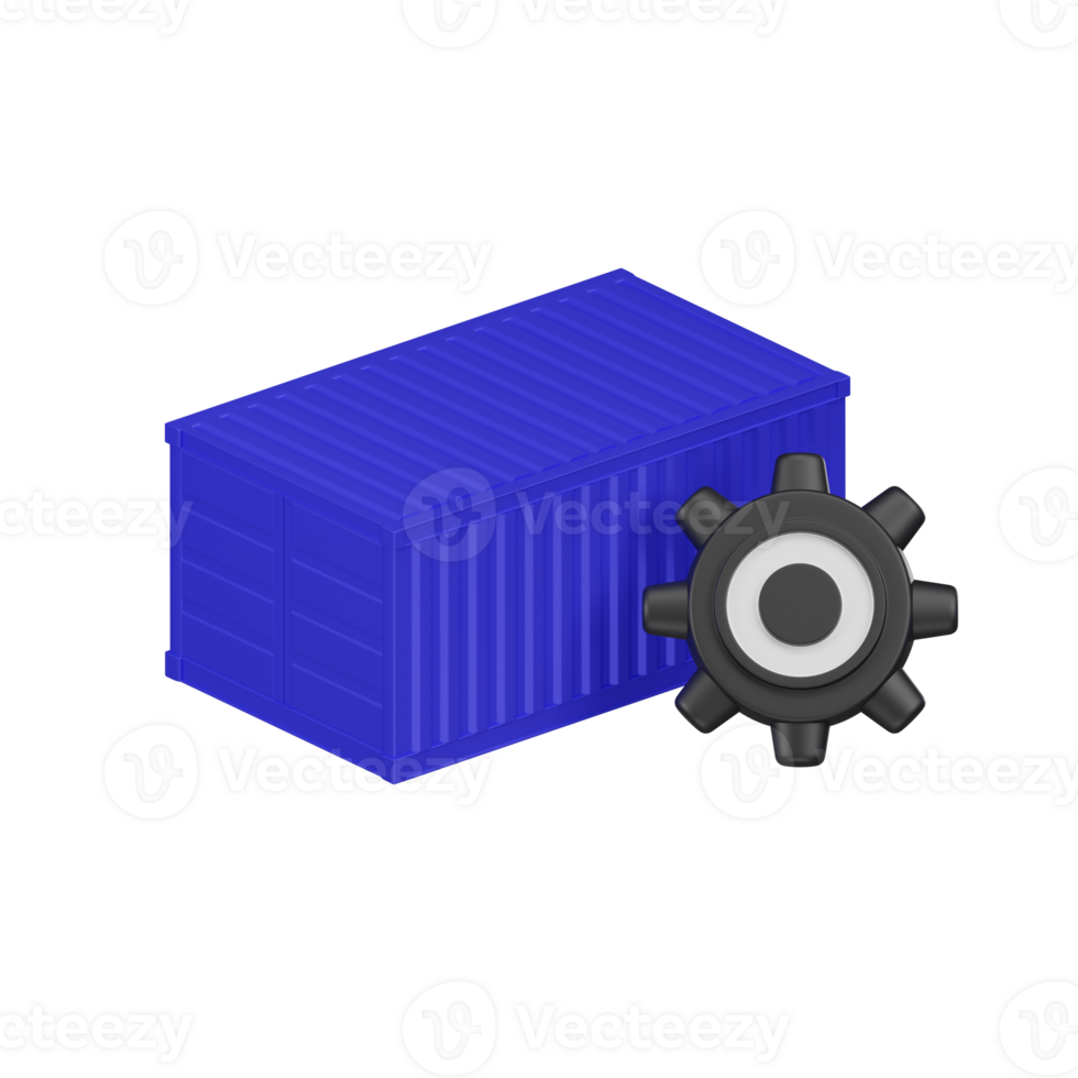 Cloud Container Operation 3d Icon png