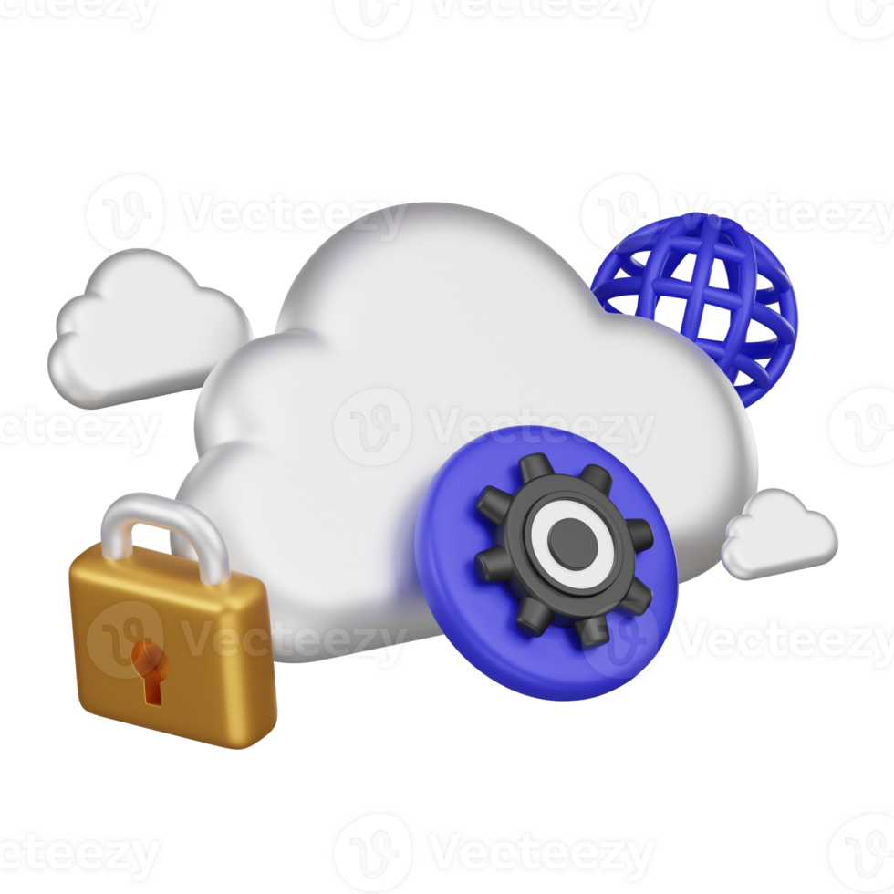 Hybrid Cloud 3d Icon png