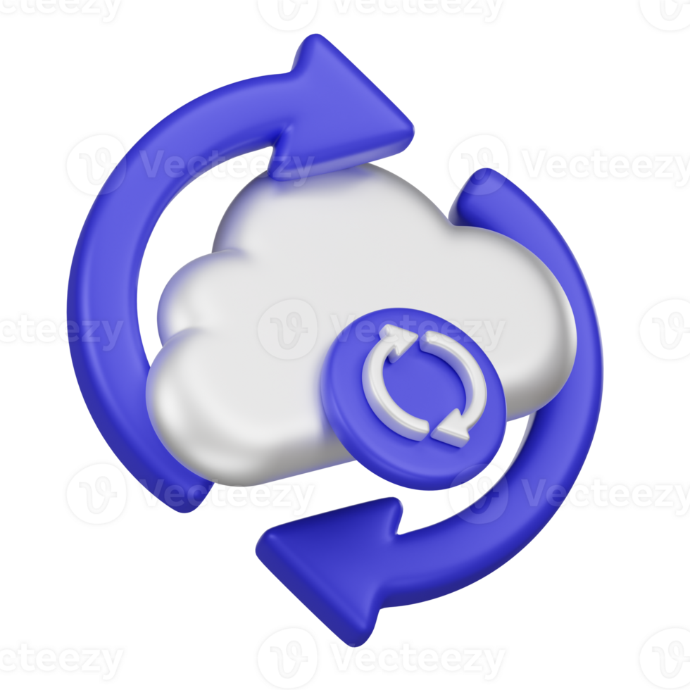Cloud Sync 3d Icon png