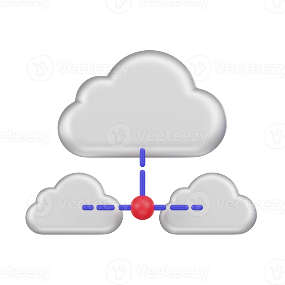 Multi-Cloud Connection 3d Icon png