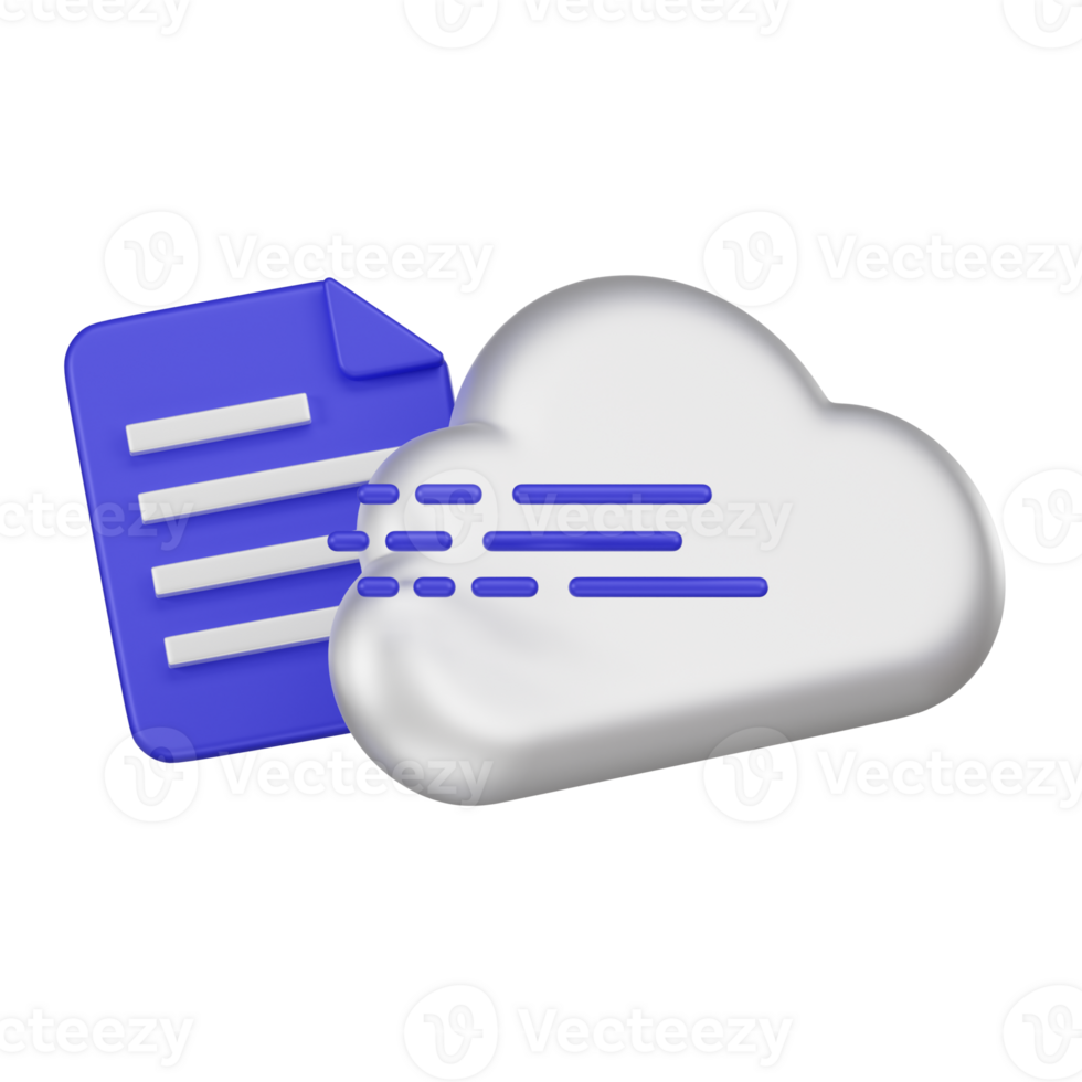 documento dati migrare per nube 3d icona png