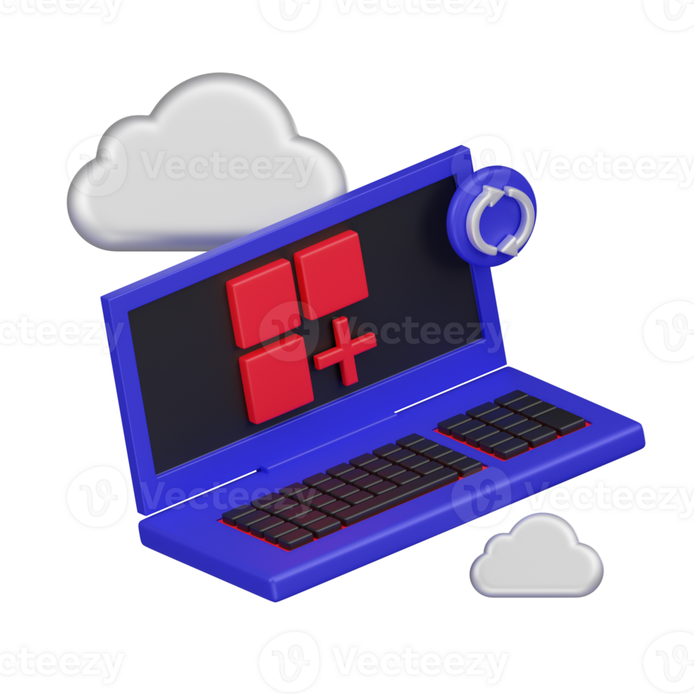 modern app synchroniseren Aan wolk 3d icoon png