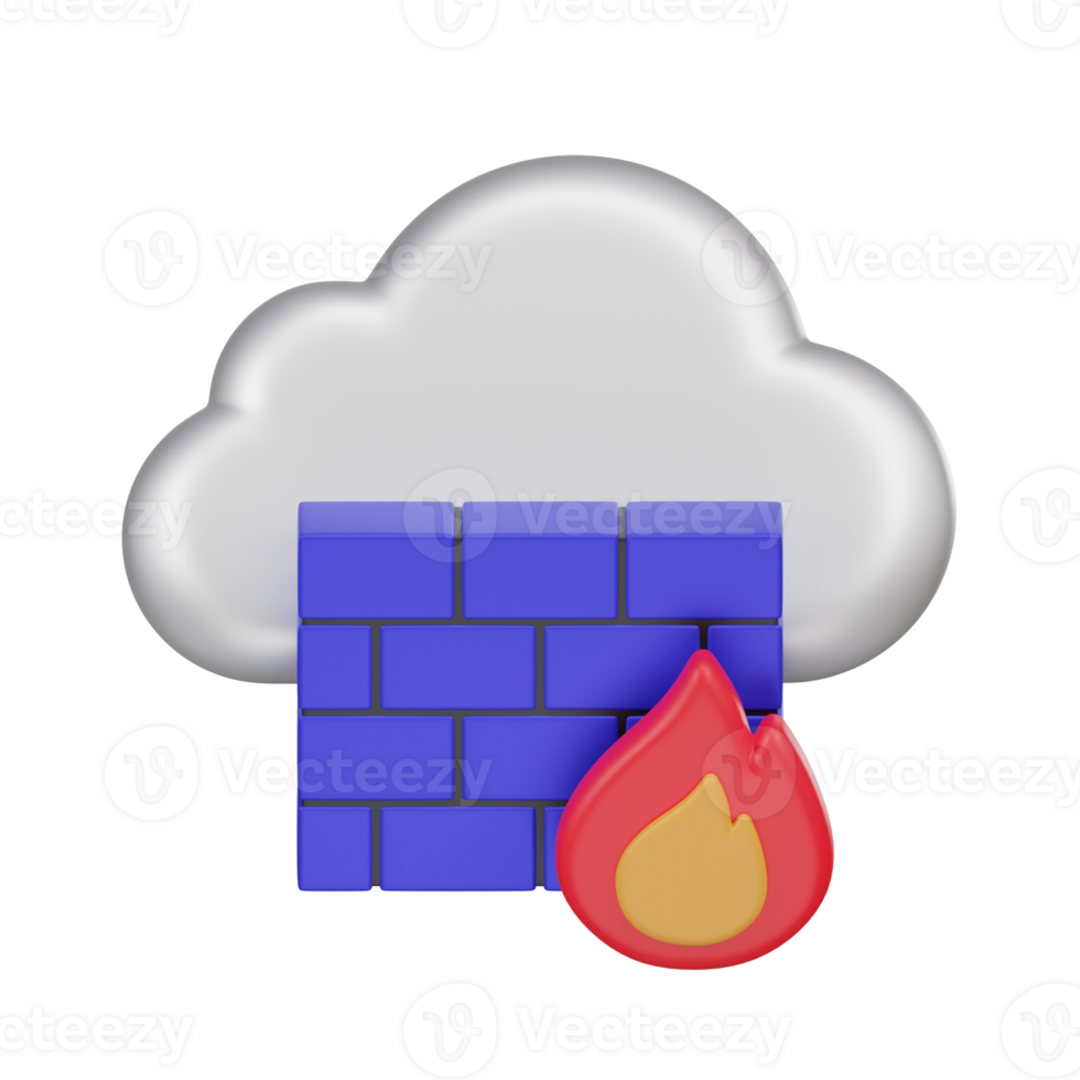 Cloud Firewall 3d Icon png